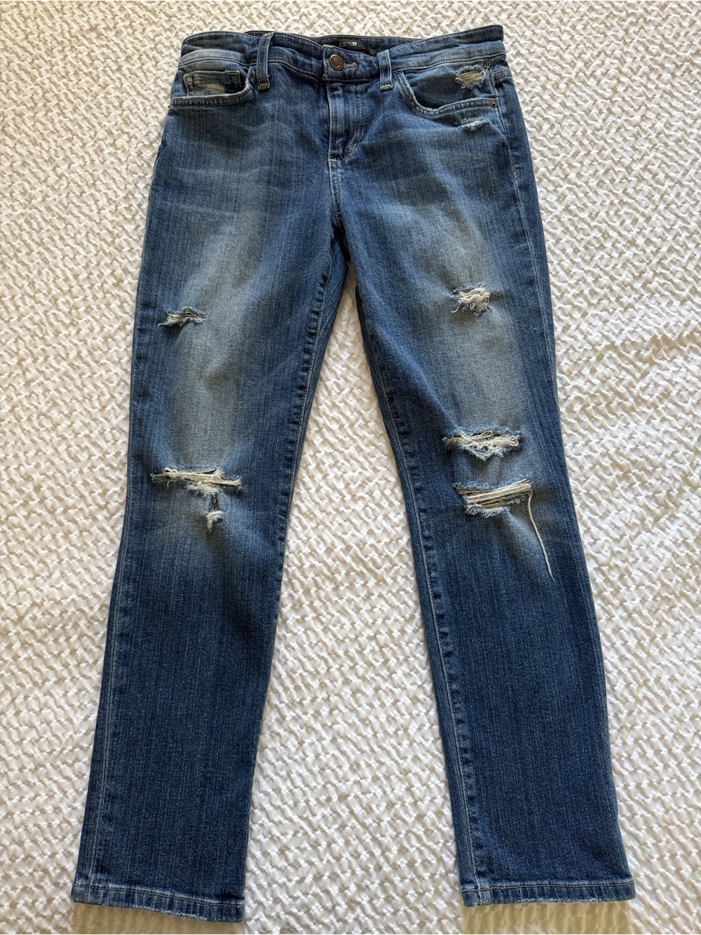 Joe's Jeans Distressed Skinny Ankle Jeans, Keagan Medium Wash, 27